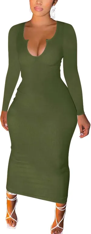 Women Sexy Two Piece Skirt Outfits Long Sleeve/Sleeveless V Neck Bodycon Ribbed Knitted Maxi Club Party Dress
