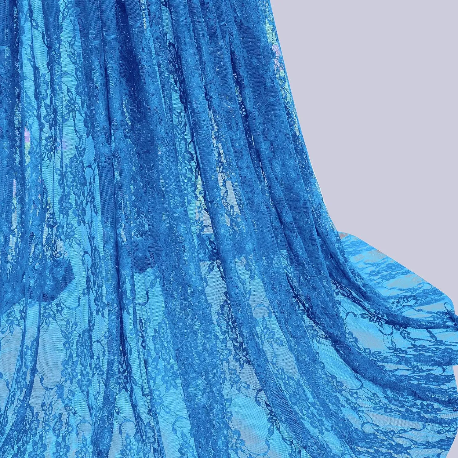 Women Spaghetti Strap Ruffle Floral Lace Maternity Dress for Photography Mermaid Off Shoulder Maternity Dress for Baby Shower