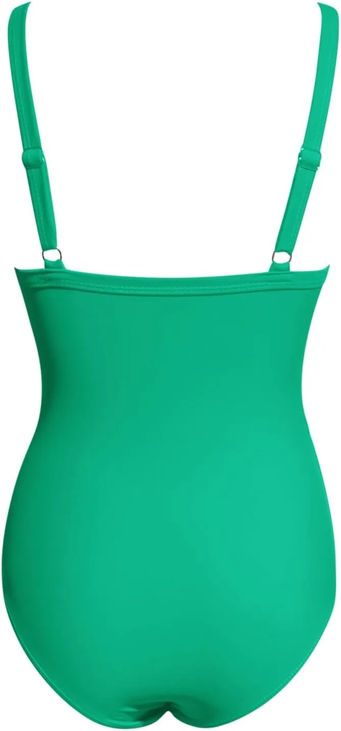 Women Tummy Control One Piece Swimsuit Sexy Mesh High Neck Cute Bathing Suit Backless Slimming Swimwear Monokinis