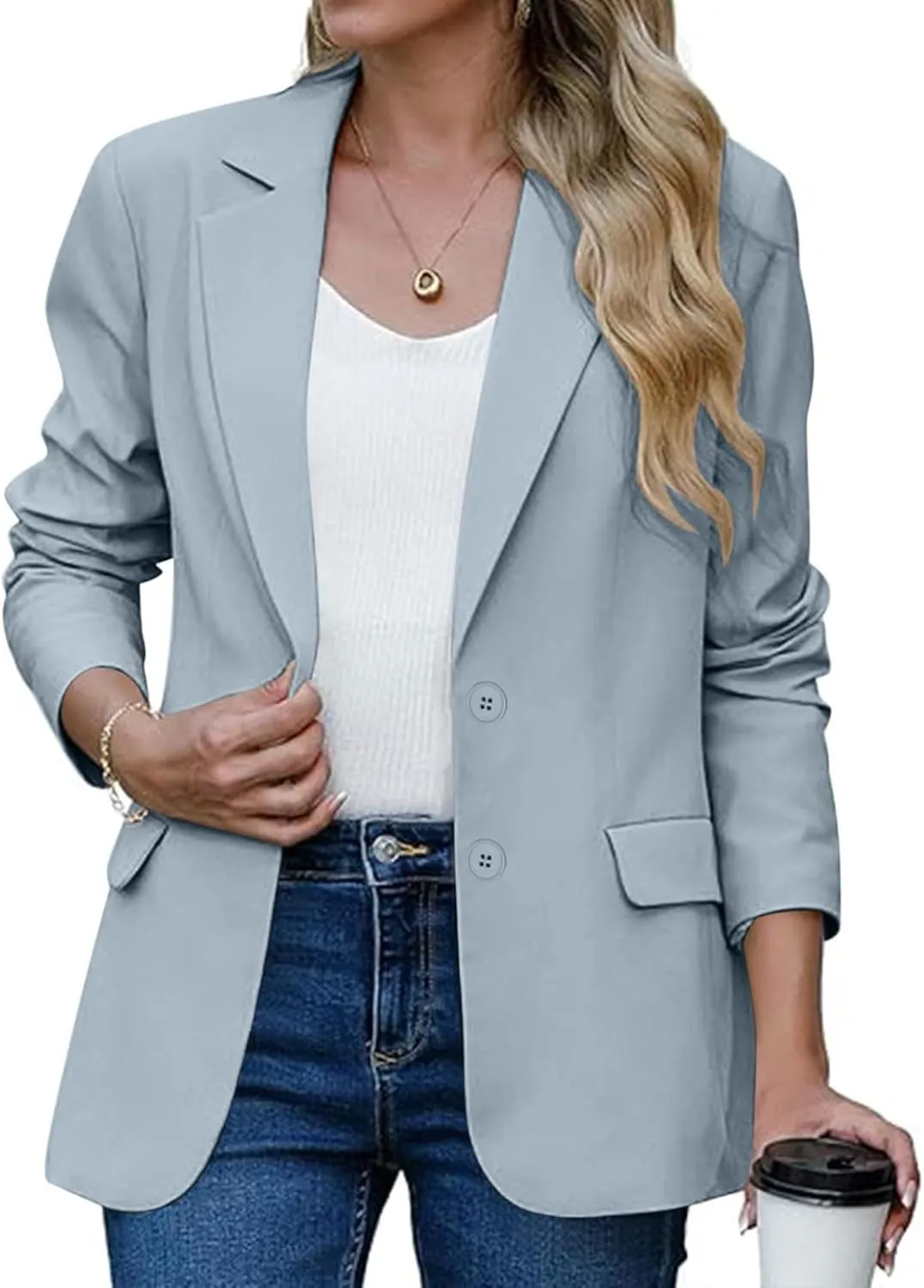 Womens Blazers for Work Professional Business Casual Long Sleeve Suit Jacket Open Front Work Office Blazers Jacket