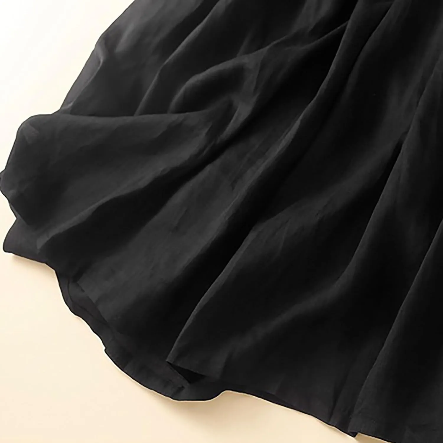 Women's Bohemian Style Elastic Waist Cotton Linen Long Maxi Skirt 2025 Trendy Flowy Swing Beach Dress