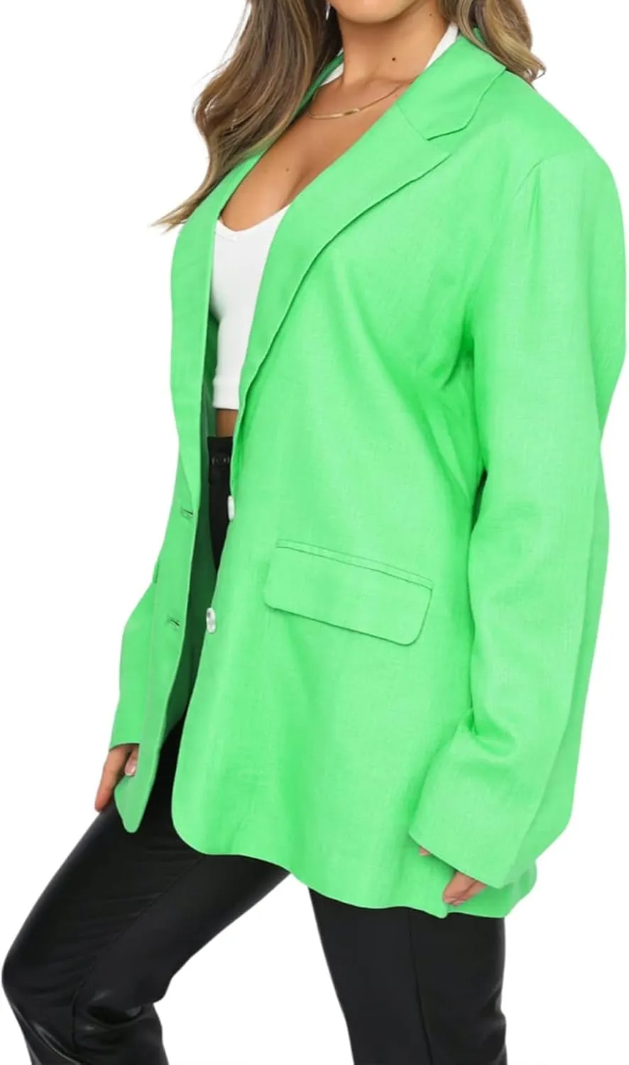 Women's Business Blazer Jacket Open Front Long Sleeve Lapel Collar Work Office Jacket Professional Suit Jackets