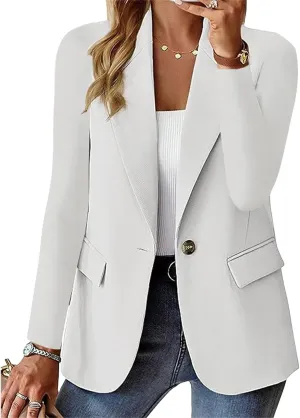 Women's Business Casual Blazers Work Office Blazer Jacket Suit Lightweight Open Front Cardigan Jacket Elegant Coat