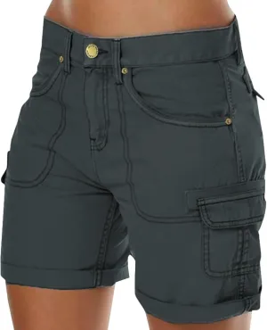 Womens Cargo Hiking Shorts Summer Casual High Waist Lightweight Cargo Shorts Althletic Workout Clothes with Pockets