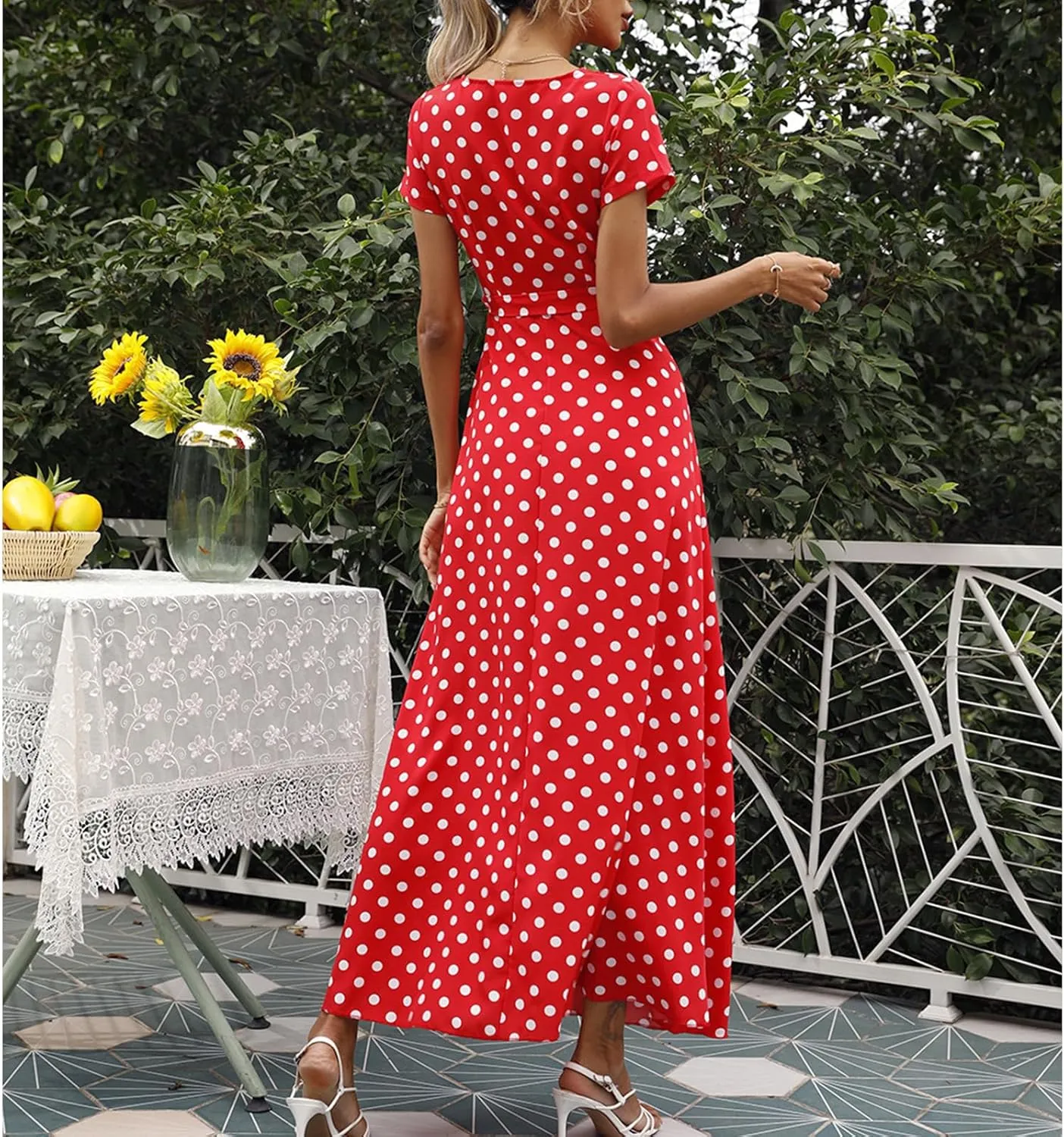 Women's Dress Summer Boho Floral Print Sexy Wrap Maxi Dress for Wedding Guest Beach Vacation Dresses 2025