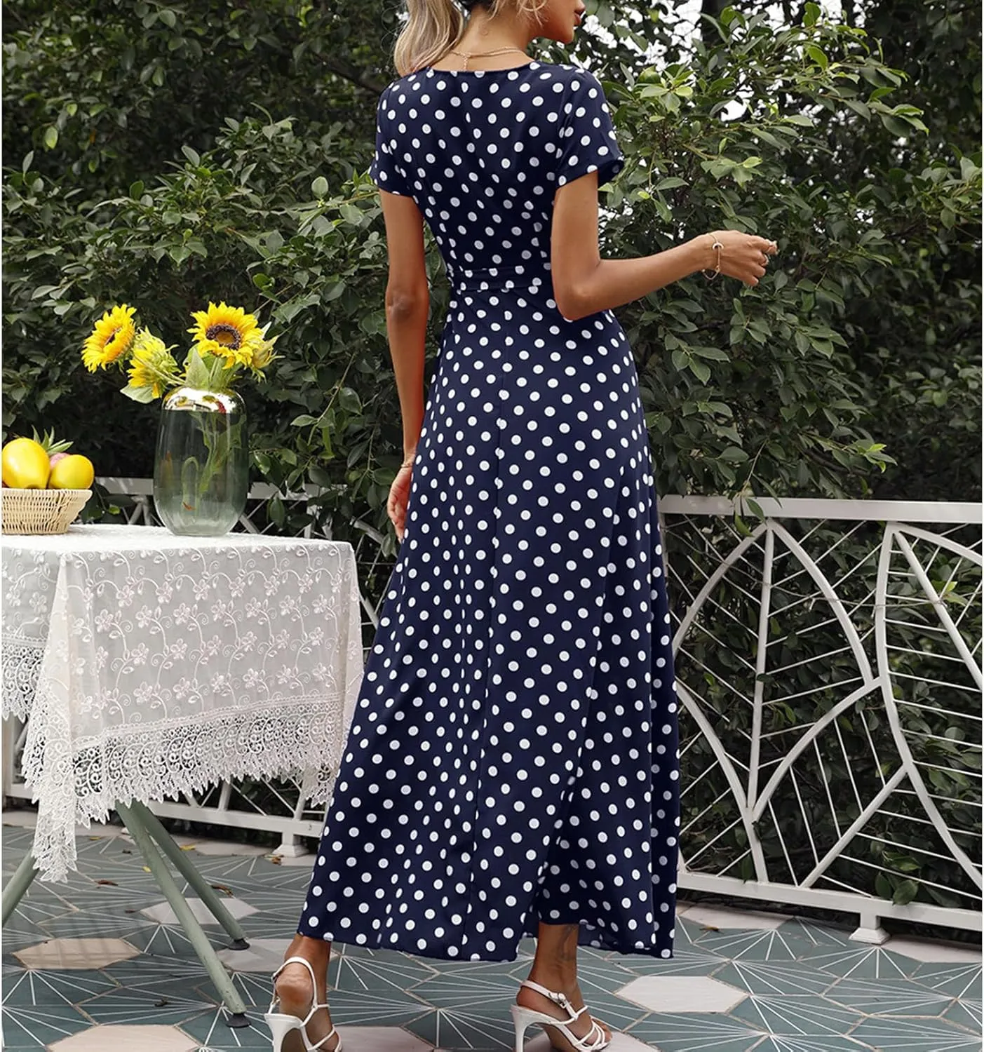 Women's Dress Summer Boho Floral Print Sexy Wrap Maxi Dress for Wedding Guest Beach Vacation Dresses 2025