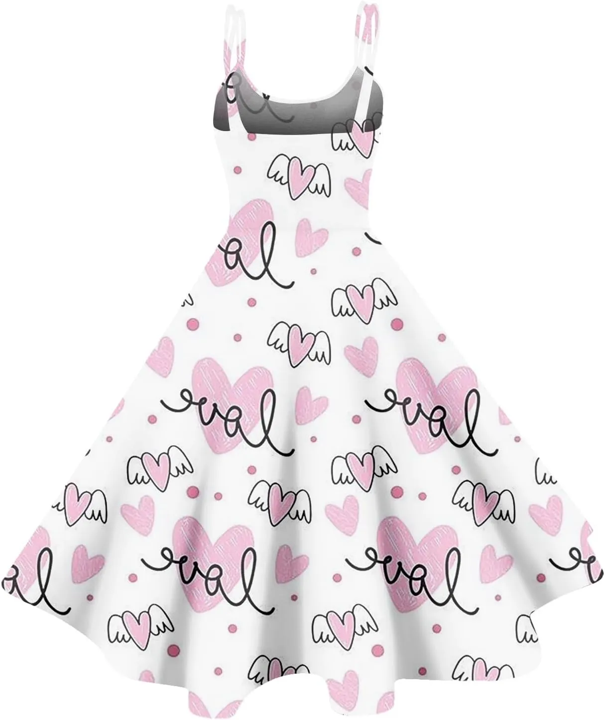 Women's Fashion Valentine's Day Printed Sexy Strapless Gothic Cocktail Dress Punk, Vintage Dress.