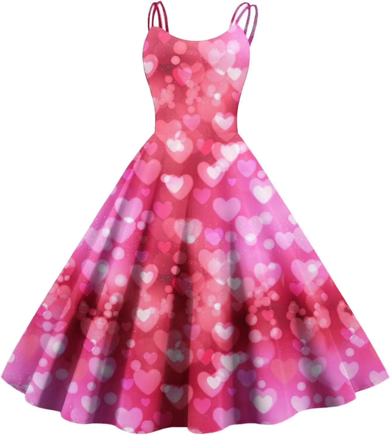 Women's Fashion Valentine's Day Printed Sexy Strapless Gothic Cocktail Dress Punk, Vintage Dress.