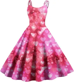 Women's Fashion Valentine's Day Printed Sexy Strapless Gothic Cocktail Dress Punk, Vintage Dress.