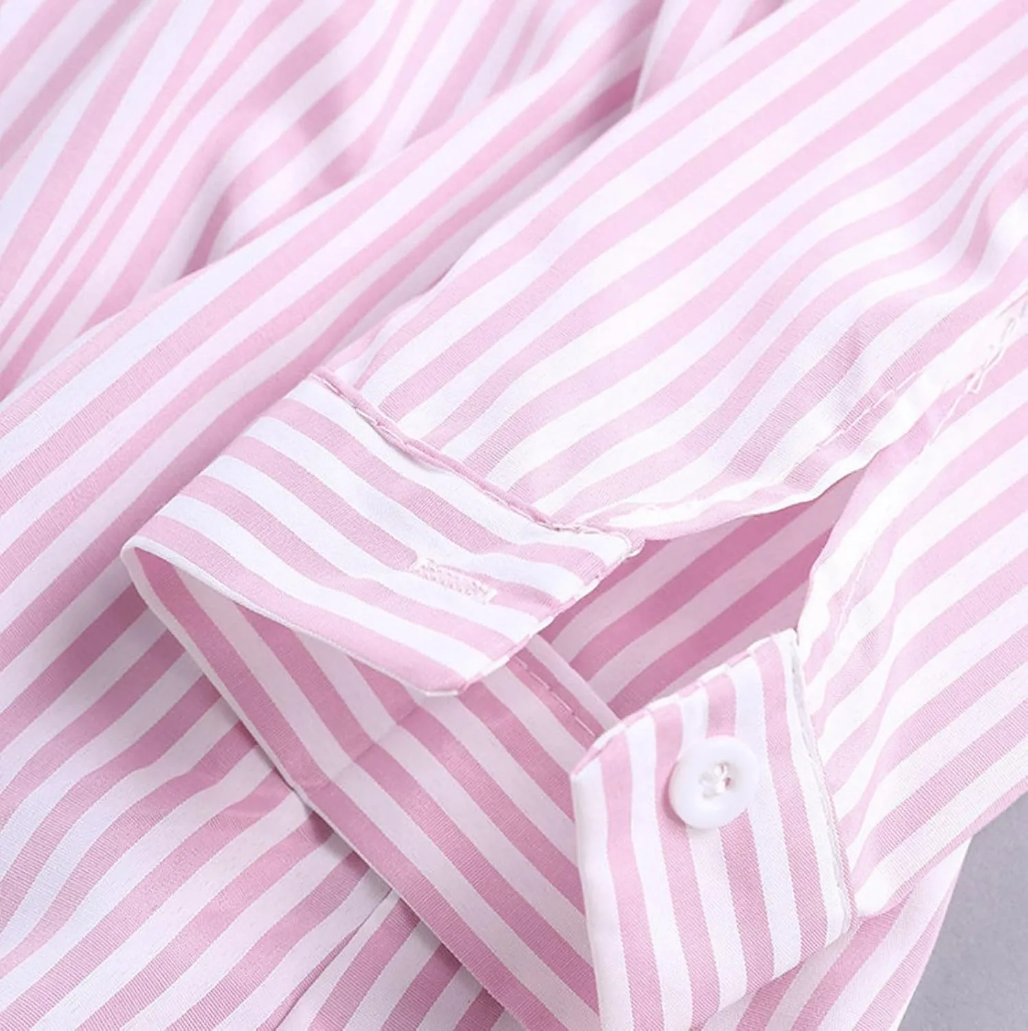 Women's Linen Loose Fit Tshirt Tops Striped Print Button Down Long Sleeve Shirts High Low Hem Blouse Tunic Tops