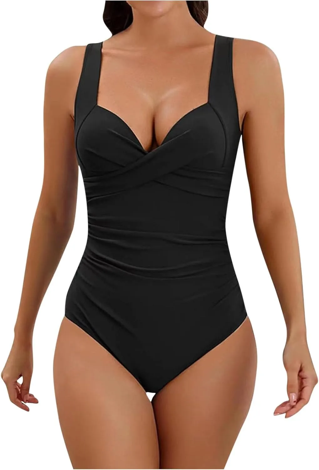 Women's One Piece Bathing Suit 2025 Trendy Tummy Control Swimsuit Slimming Push Up High Waisted Swimwear Bikini Sets