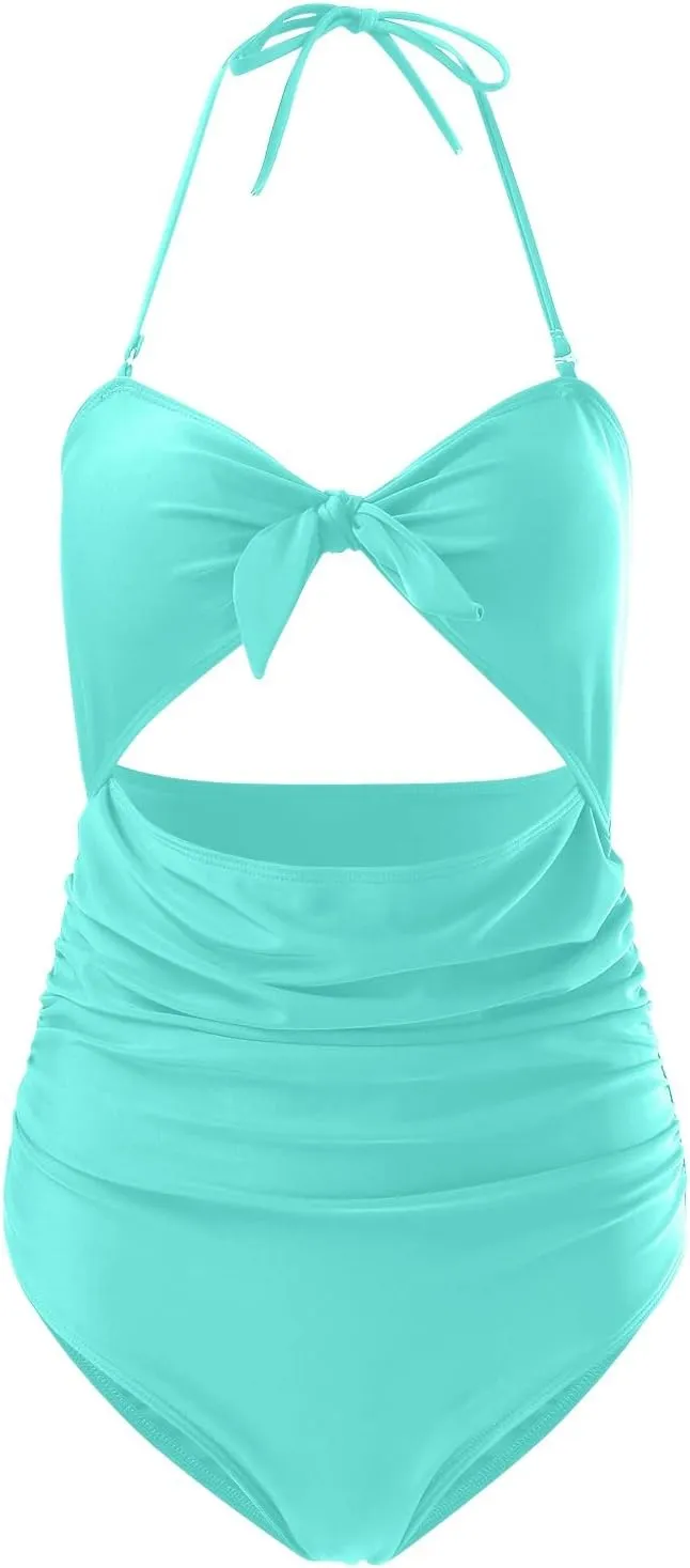 Womens One Piece Swimsuit One Shoulder Swimsuit Double Straps Push Up Swim Suit Women's One-Piece Swimsuits Tummy