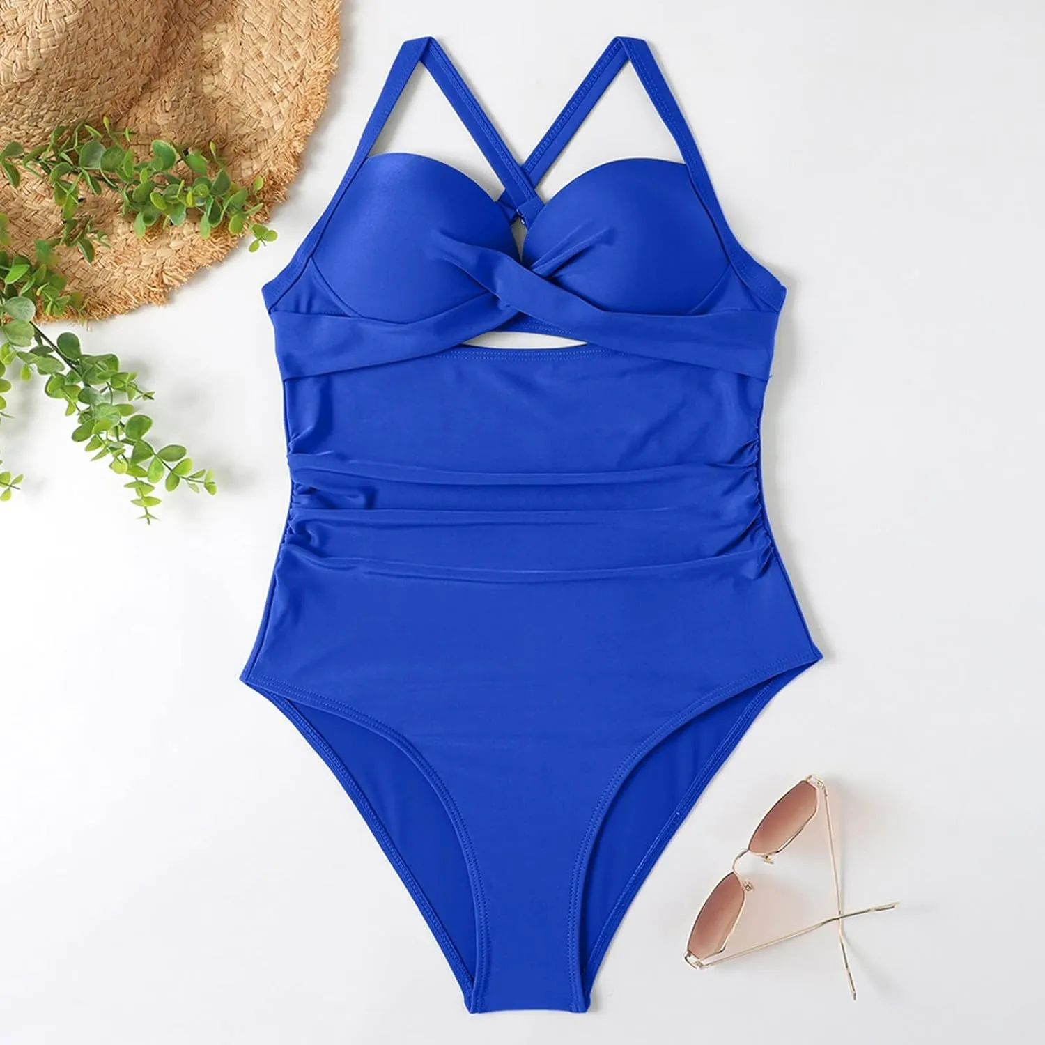 Women's One Piece Swimsuit Solid Color Soft Bikini Modest Swimwear Bathing Suits for Women One Piece One Piece