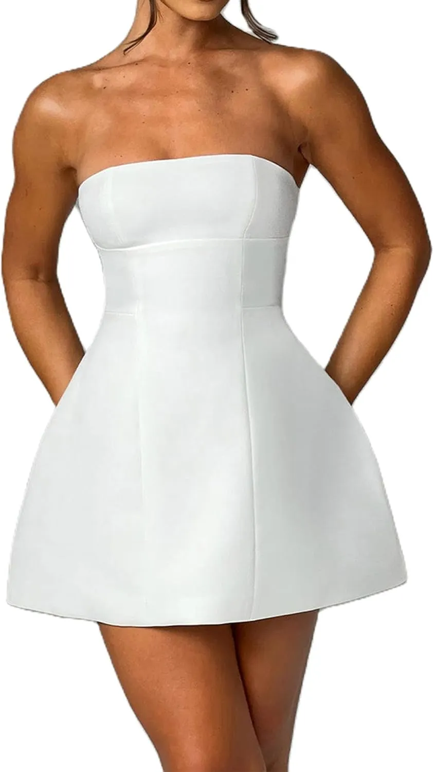 Women's Sexy Backless Dress Summer Bodycon Tank Sleeveless Elegant Formal Party Club Cocktail Mini Dress