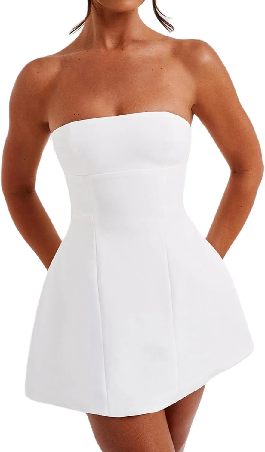 Women's Sexy Backless Dress Summer Bodycon Tank Sleeveless Elegant Formal Party Club Cocktail Mini Dress