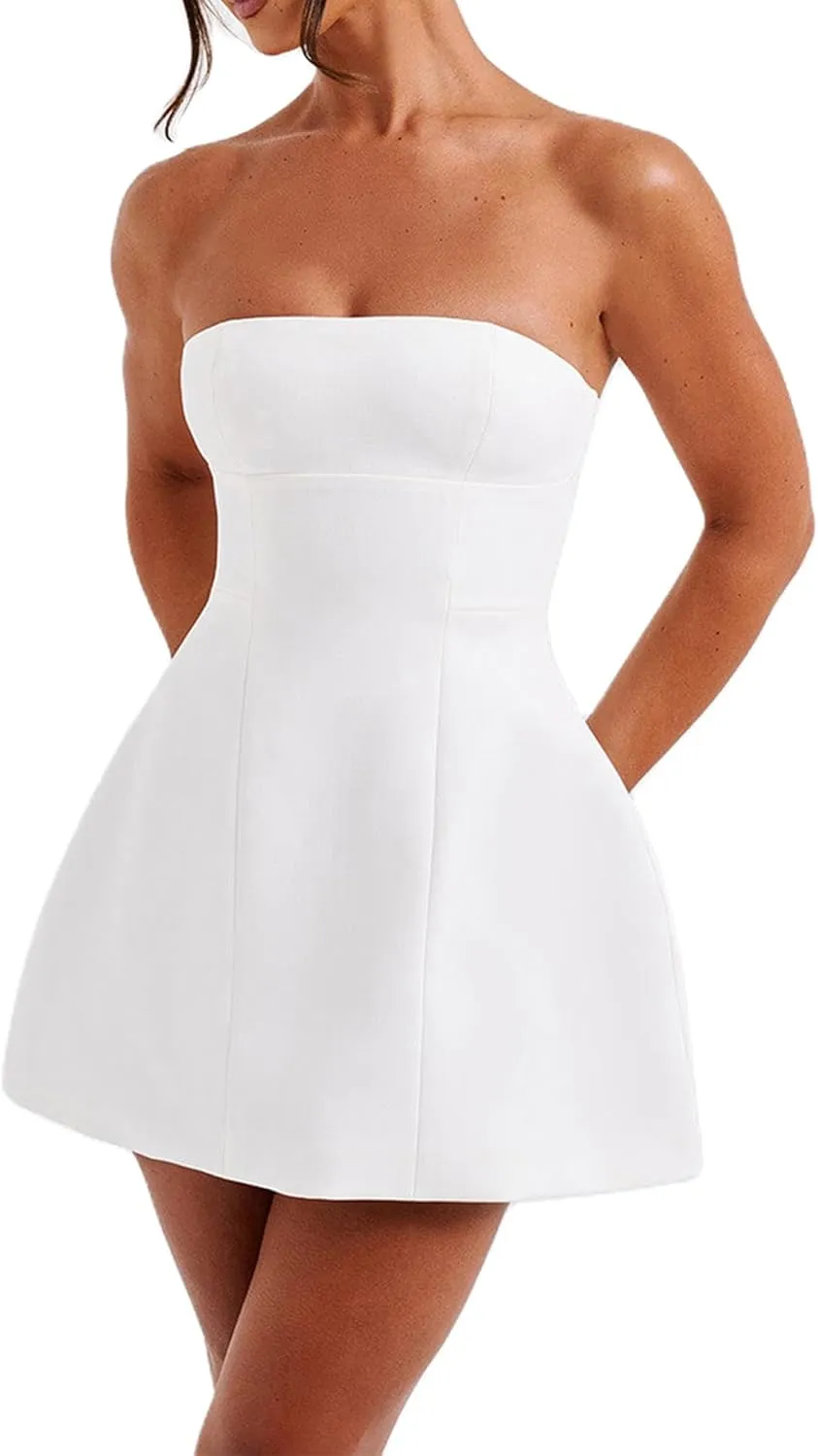 Women's Sexy Backless Dress Summer Bodycon Tank Sleeveless Elegant Formal Party Club Cocktail Mini Dress