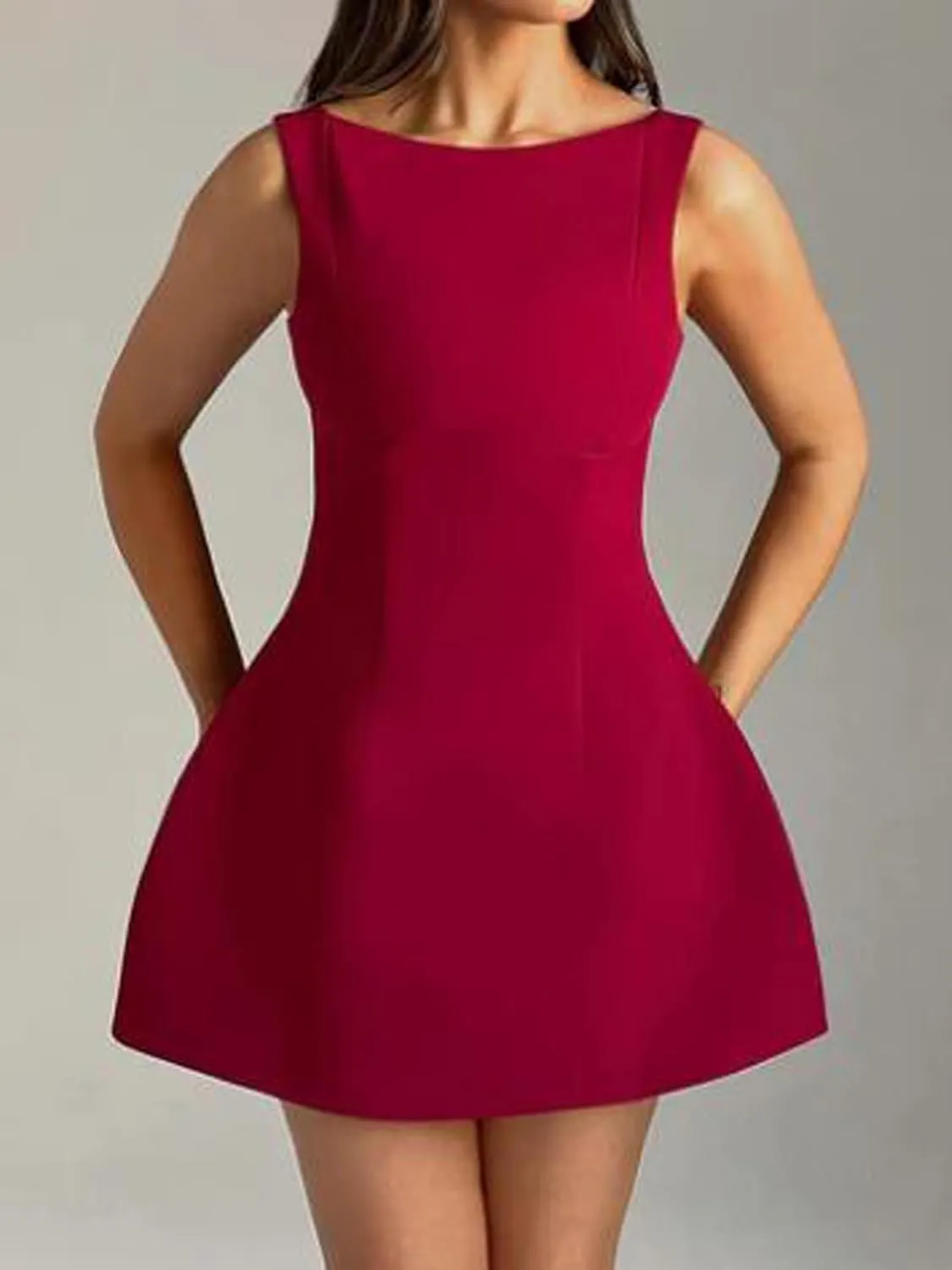 Women's Sexy Backless Dress Summer Bodycon Tank Sleeveless Elegant Formal Party Club Cocktail Mini Dress