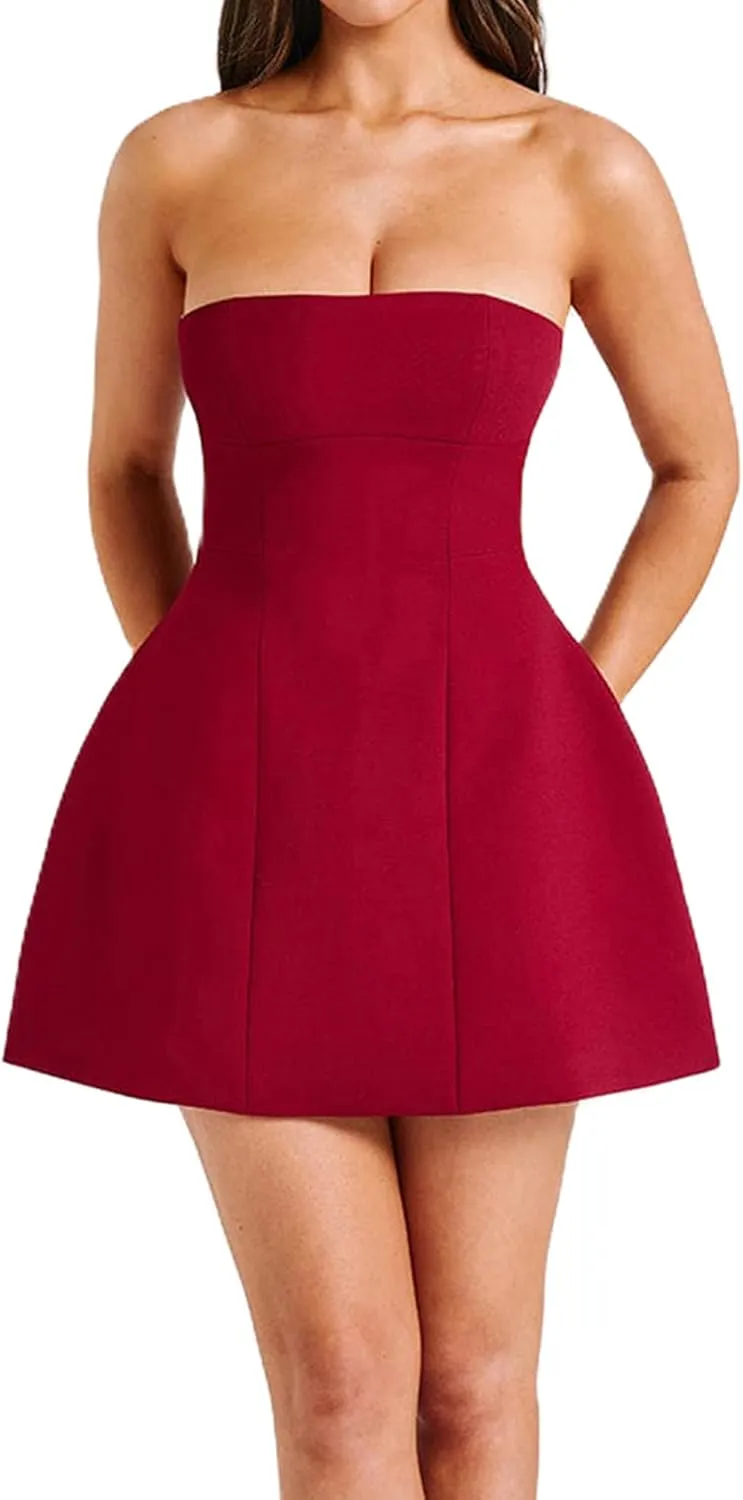 Women's Sexy Backless Dress Summer Bodycon Tank Sleeveless Elegant Formal Party Club Cocktail Mini Dress