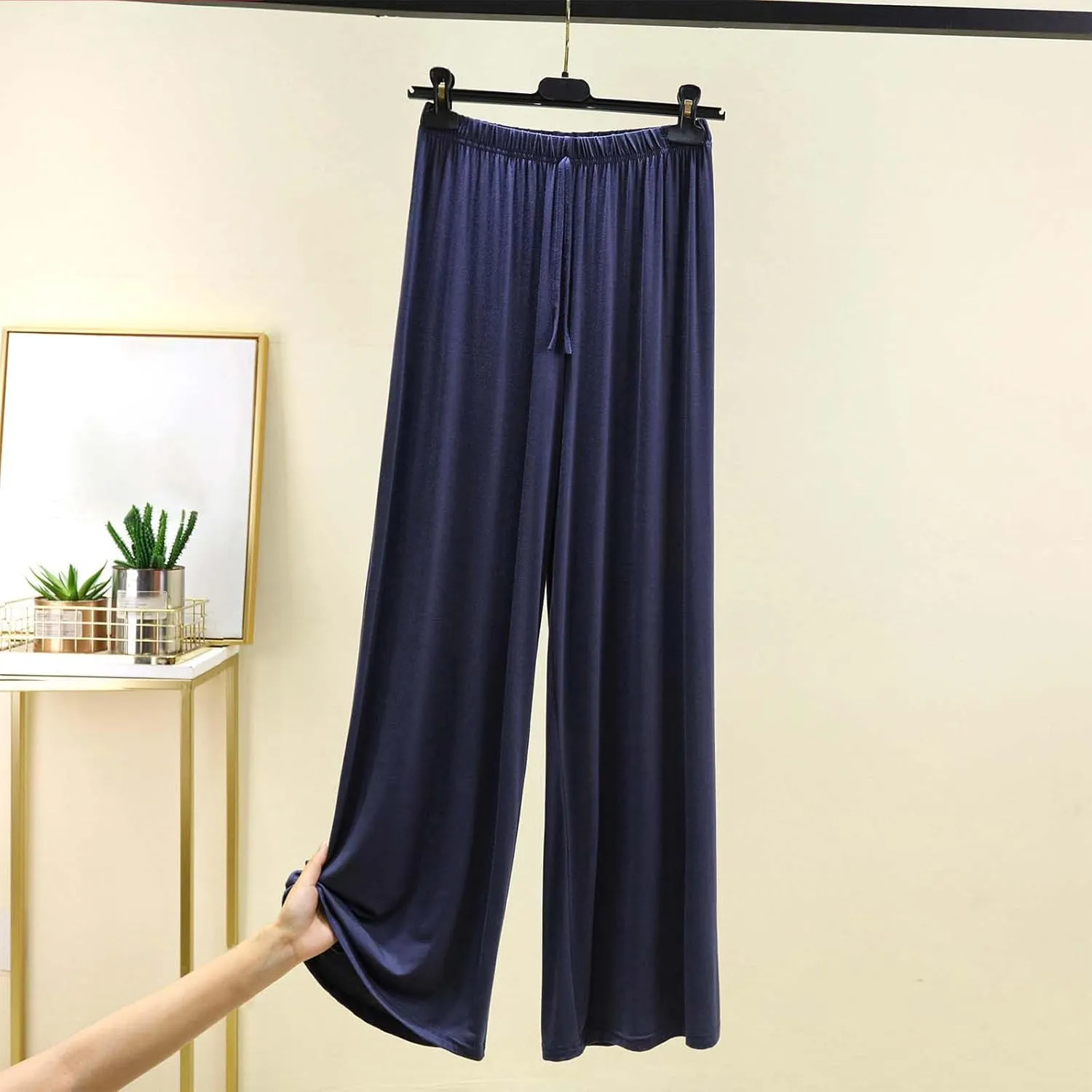 Women's Sleep Pants Summer Modal Lounge Home Wear Bottoms Pajama Pj Pant with Pocket Drawstring Slacks Trouser Clothes