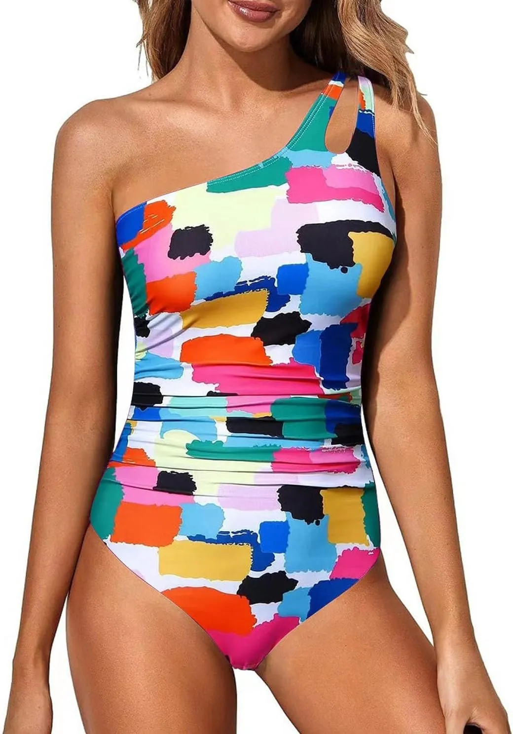 Womens Swimsuits One Piece Bikini Gathering Multi String Swimsuit Modest Swimwear Black Swimsuit for Women One Piece