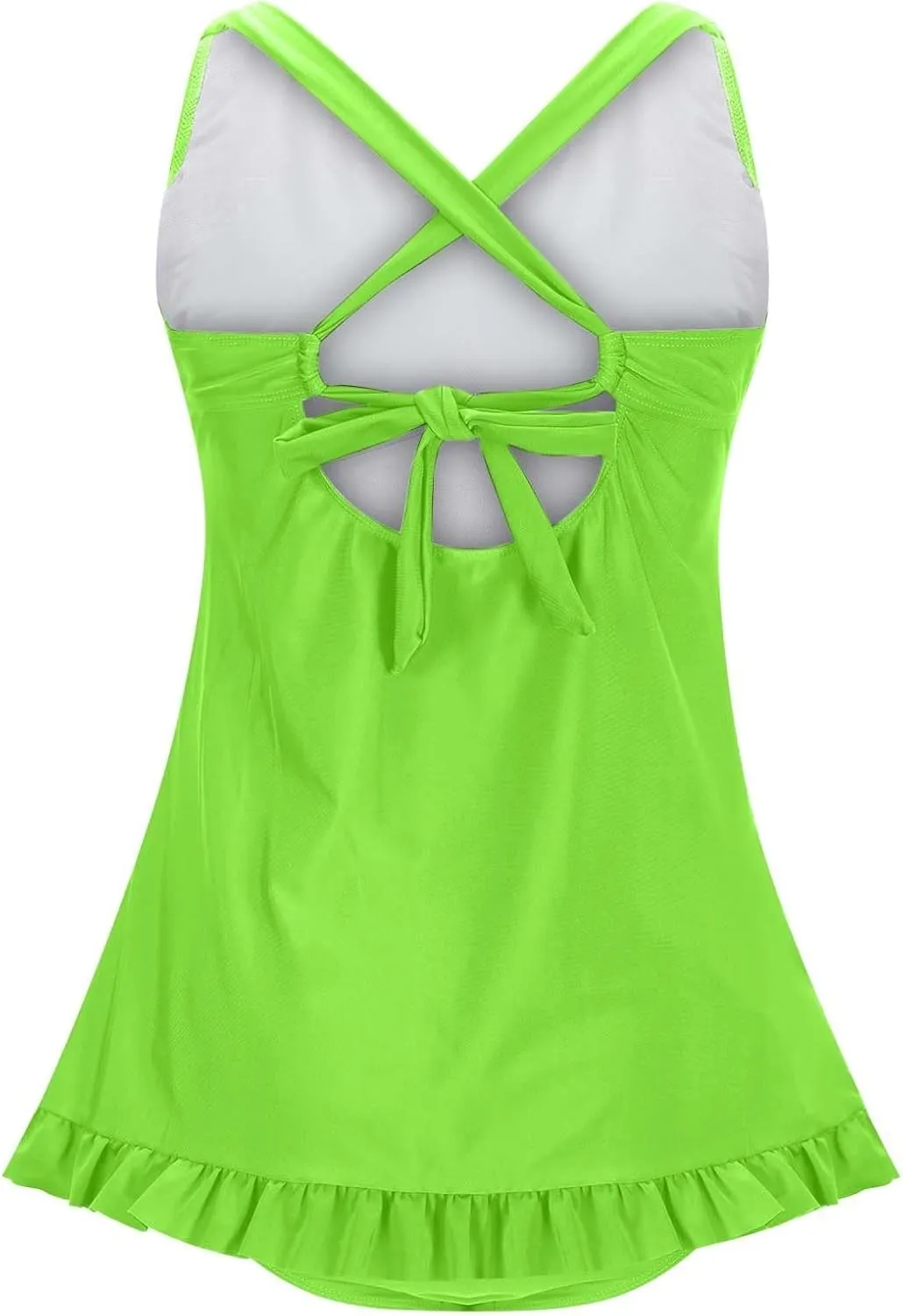 Women's Swimsuits One Piece Tummy Control Criss Cross V Neck Swim Dress Push Up Monokini Slimming Athletic Swimwear