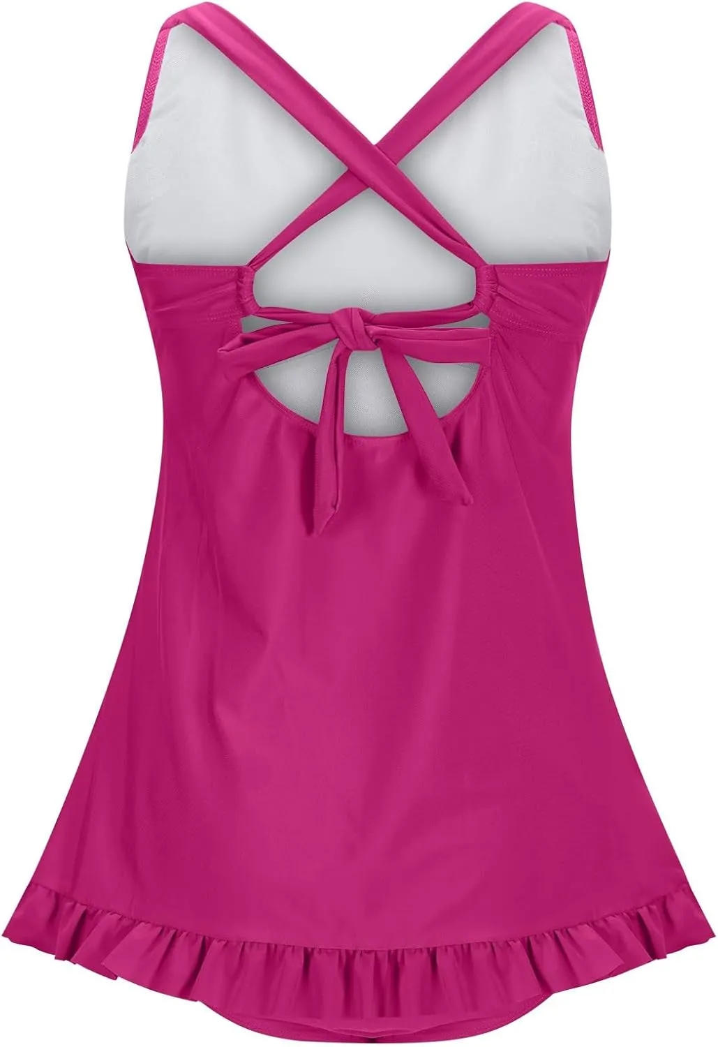 Women's Swimsuits One Piece Tummy Control Criss Cross V Neck Swim Dress Push Up Monokini Slimming Athletic Swimwear