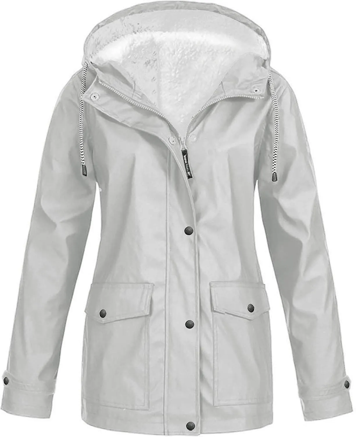 XUETON Women's Casual Zip Up Anork Jackets Fleece Lined Downs Puffer Jacket Windproof Warm Down Outerwear Anorak Utility Hiking Ski