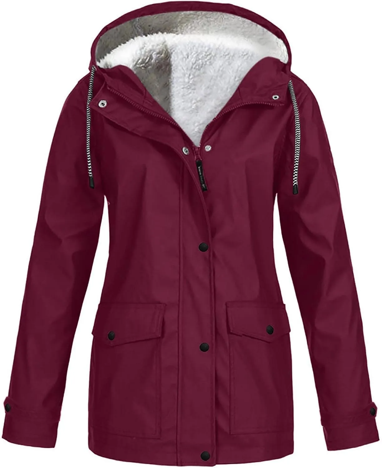 XUETON Women's Casual Zip Up Anork Jackets Fleece Lined Downs Puffer Jacket Windproof Warm Down Outerwear Anorak Utility Hiking Ski