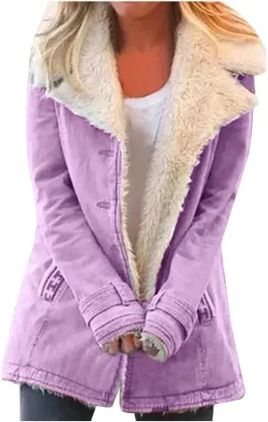 XUETON Women's Warm Winter Coat Full Zip Thick Fleece Lined Plush Hooded Jackets Utility Anorak Safari Coat