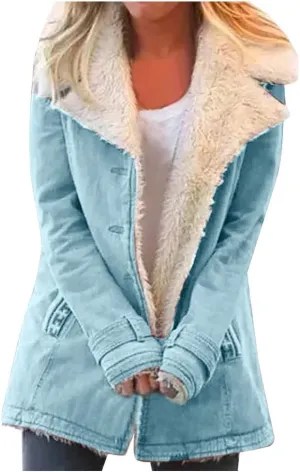 XUETON Women's Warm Winter Coat Full Zip Thick Fleece Lined Plush Hooded Jackets Utility Anorak Safari Coat