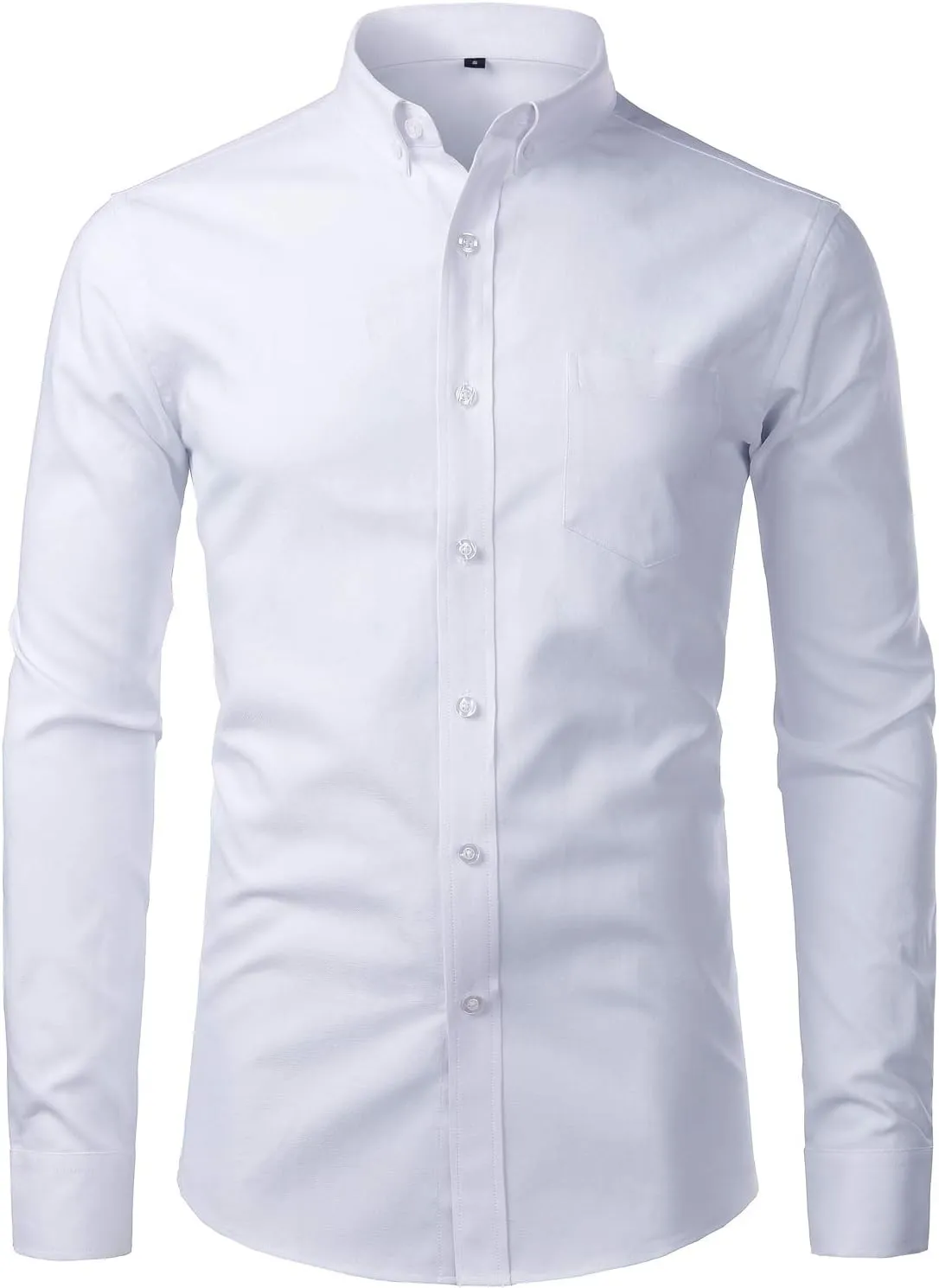 ZEROYAA Men's Hipster Casual Slim Fit Long Sleeve Button Down Oxford Shirts with Chest Pocket