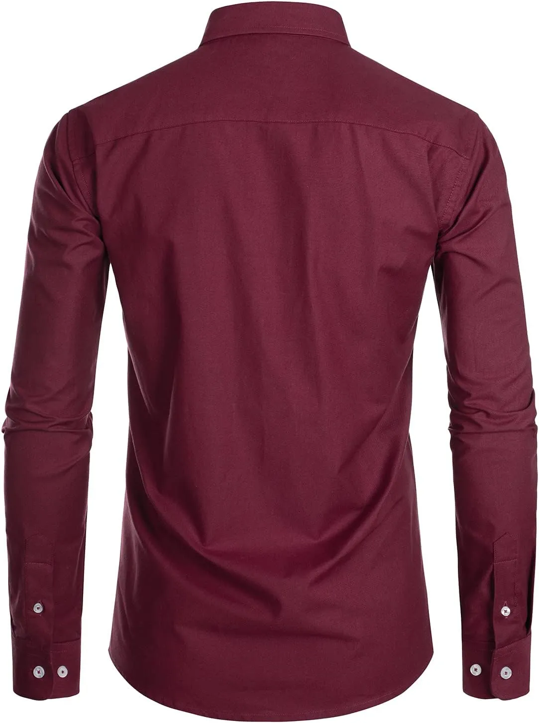 ZEROYAA Men's Hipster Casual Slim Fit Long Sleeve Button Down Oxford Shirts with Chest Pocket