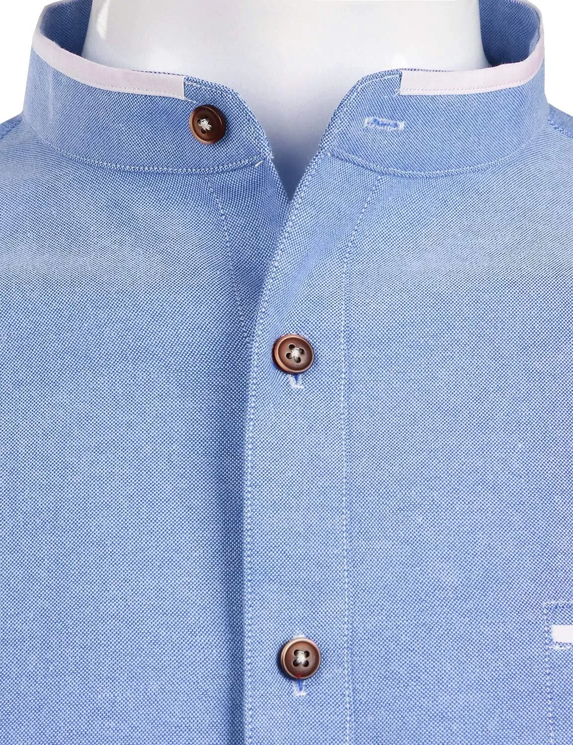 ZEROYAA Mens Hipster Mandarin Collar Slim Fit Long Sleeve Casual Button Down Oxford Dress Shirt with Pocket