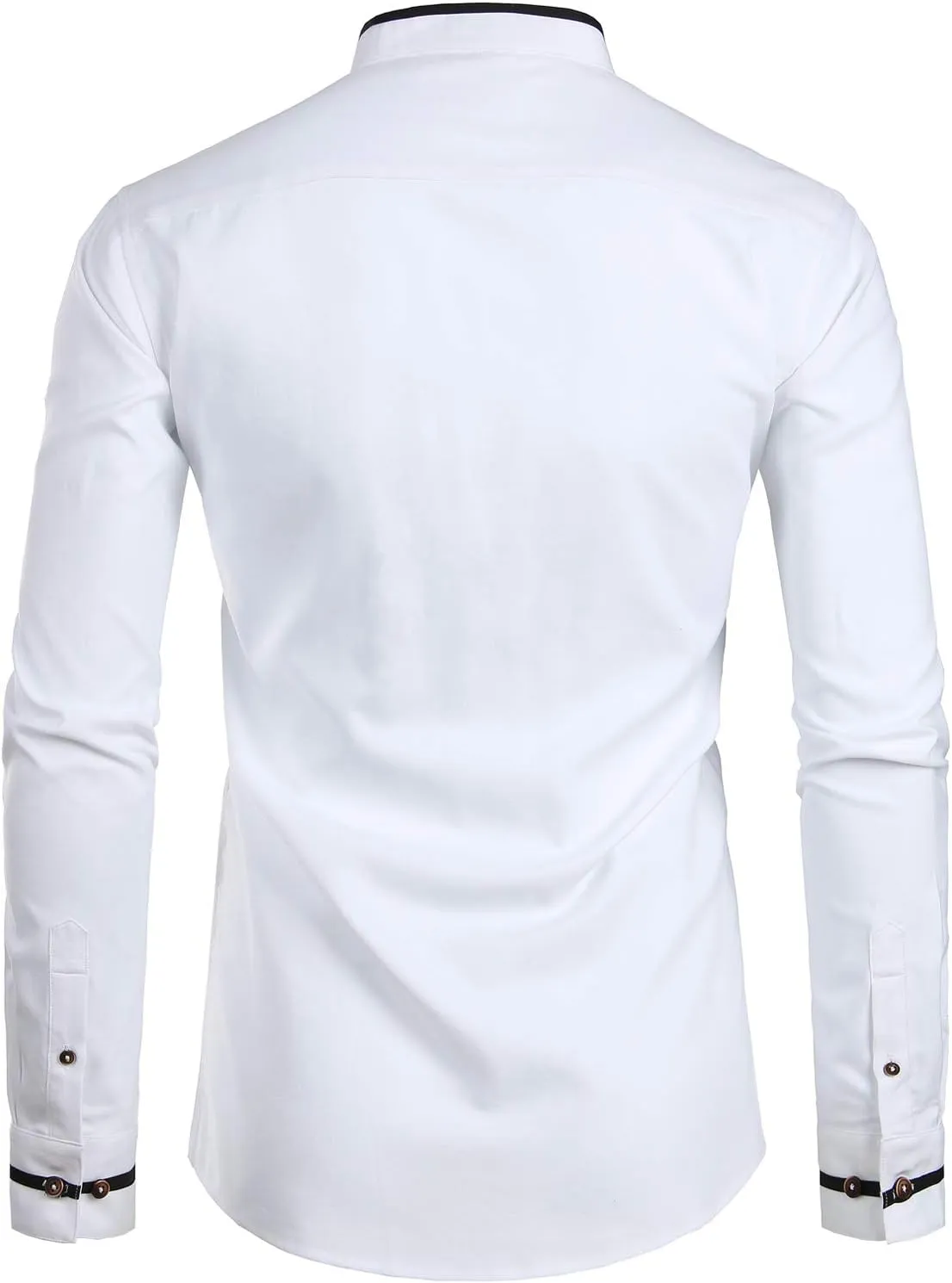 ZEROYAA Mens Hipster Mandarin Collar Slim Fit Long Sleeve Casual Button Down Oxford Dress Shirt with Pocket