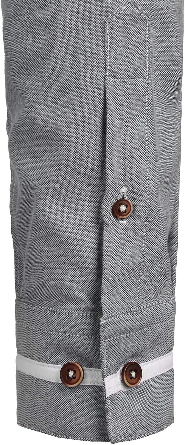 ZEROYAA Mens Hipster Mandarin Collar Slim Fit Long Sleeve Casual Button Down Oxford Dress Shirt with Pocket
