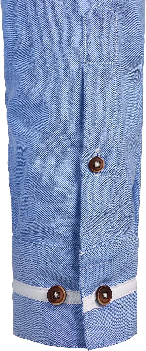 ZEROYAA Mens Hipster Mandarin Collar Slim Fit Long Sleeve Casual Button Down Oxford Dress Shirt with Pocket