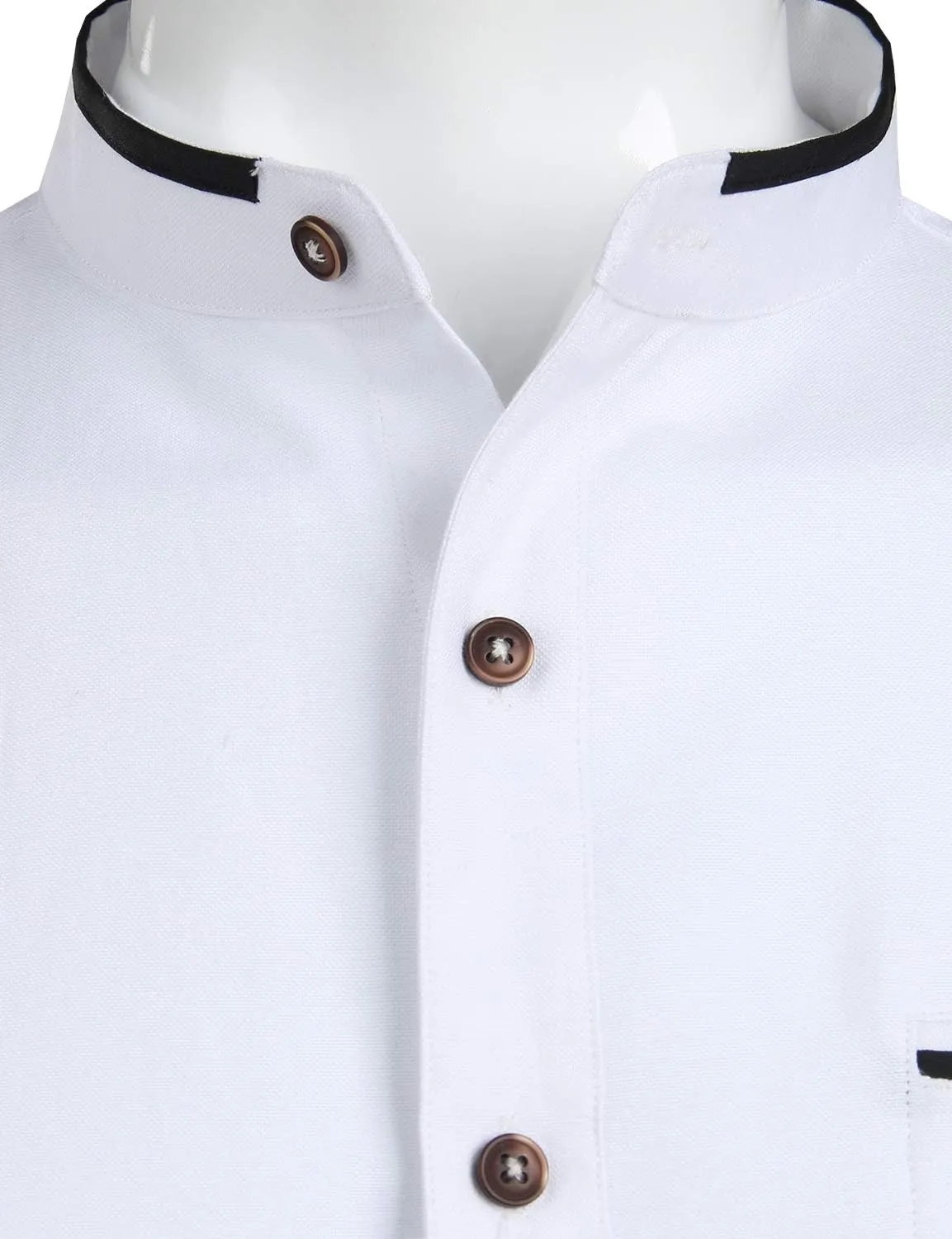 ZEROYAA Mens Hipster Mandarin Collar Slim Fit Long Sleeve Casual Button Down Oxford Dress Shirt with Pocket